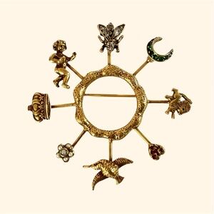 Vintage Goldette Pinwheel Brooch - Collectible MidCentury Victorian Revival